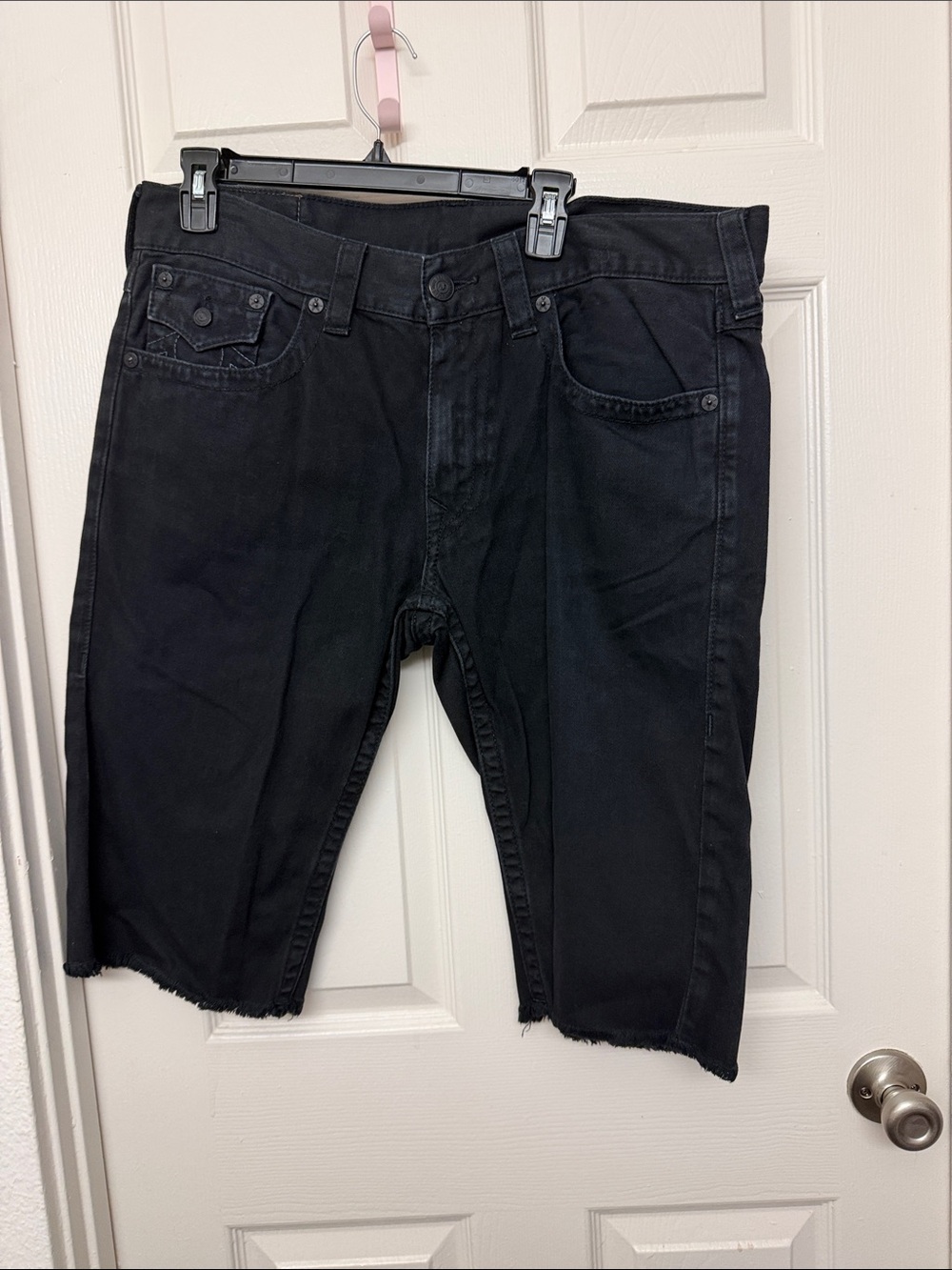 True Religion Black Denim shorts